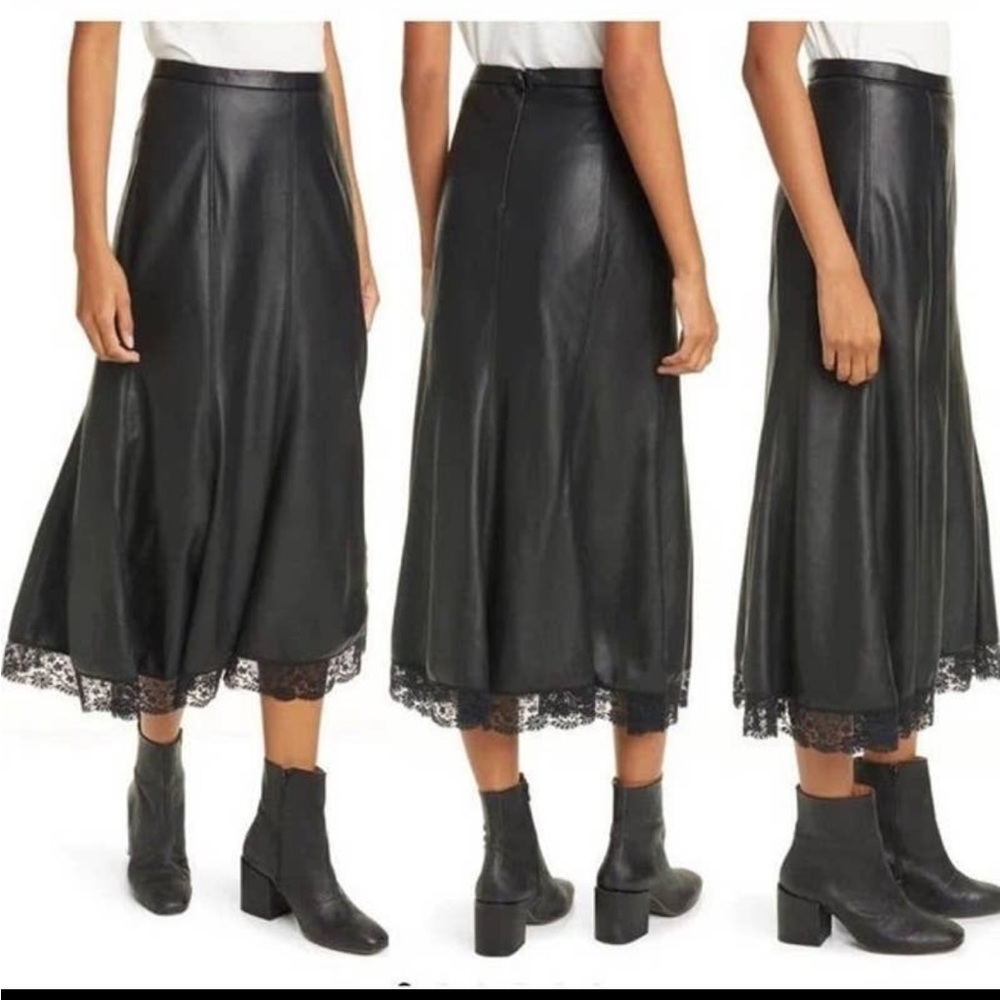Leather midi skirt free people